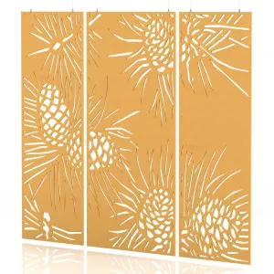 Sch! Acoustic Wall and Hanging Screens (3 Panels) - Pine / Sch! Acoustic Hanging Wall Panel / Buttercup Yellow