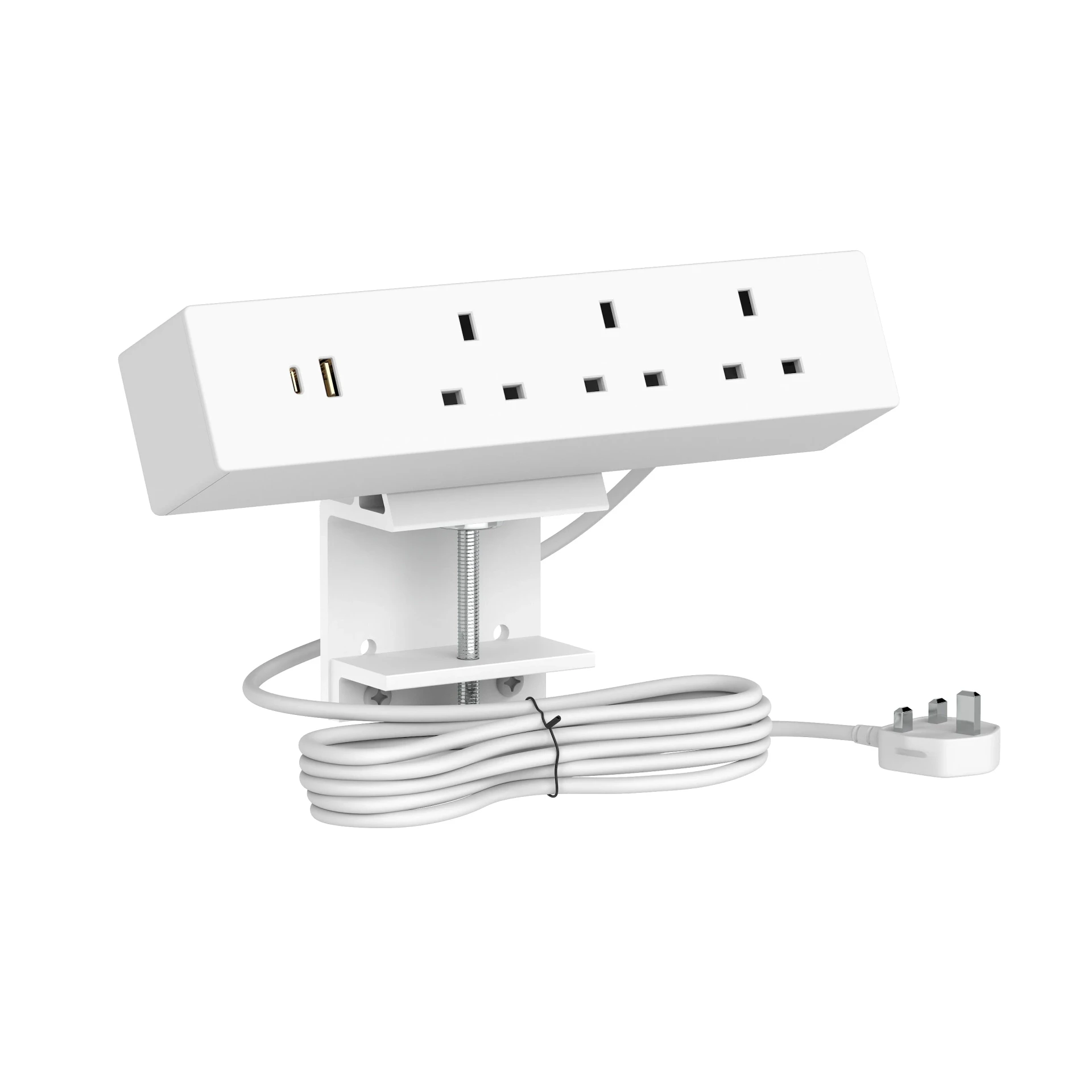 Impulse Clamp-On Desktop Power Unit with 3 Sockets and USB