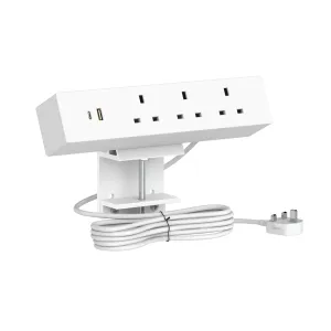 Impulse - Desktop Power Unit 3x Sockets - White