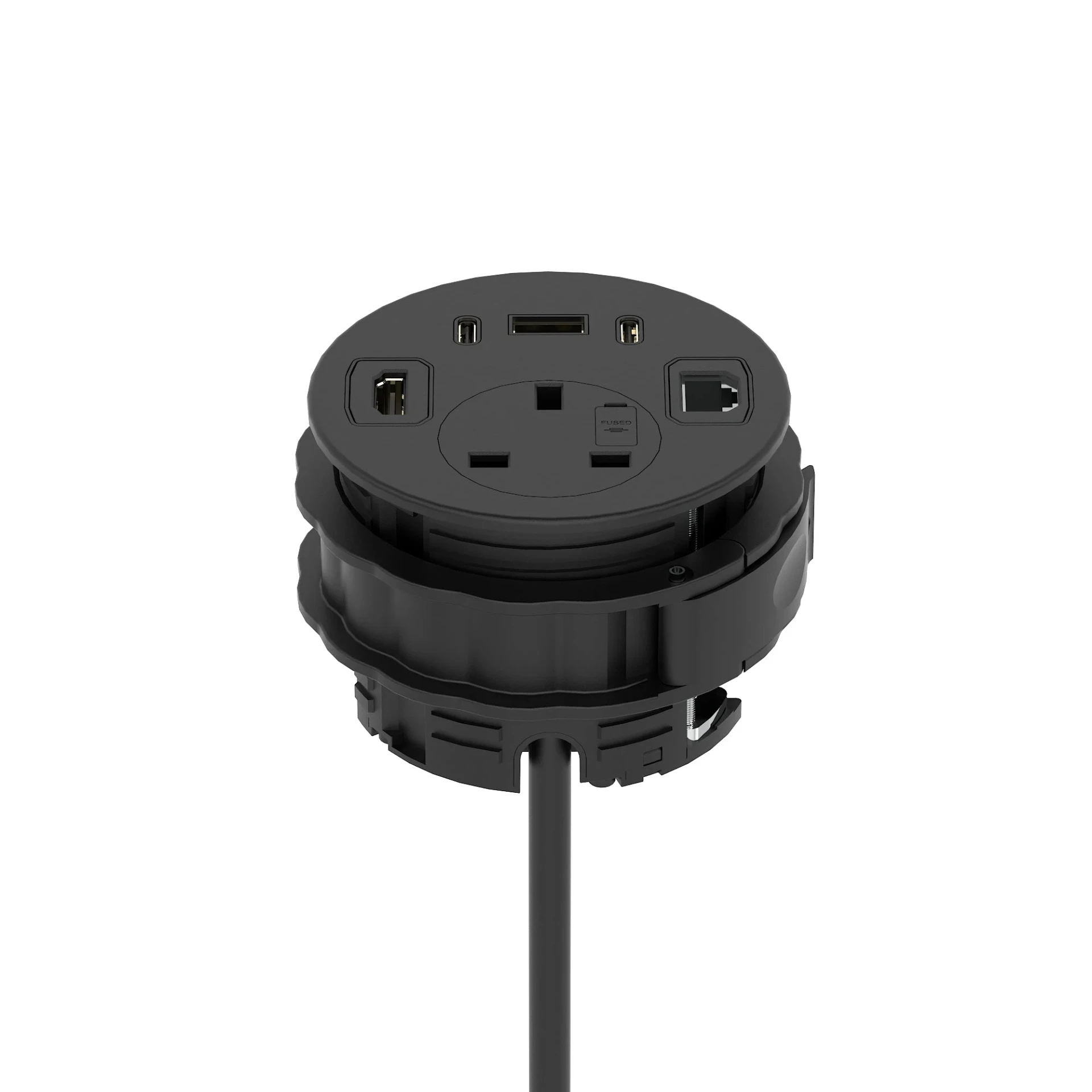 Volta Round Cable Port Power Module with Mains Socket and 45W USB