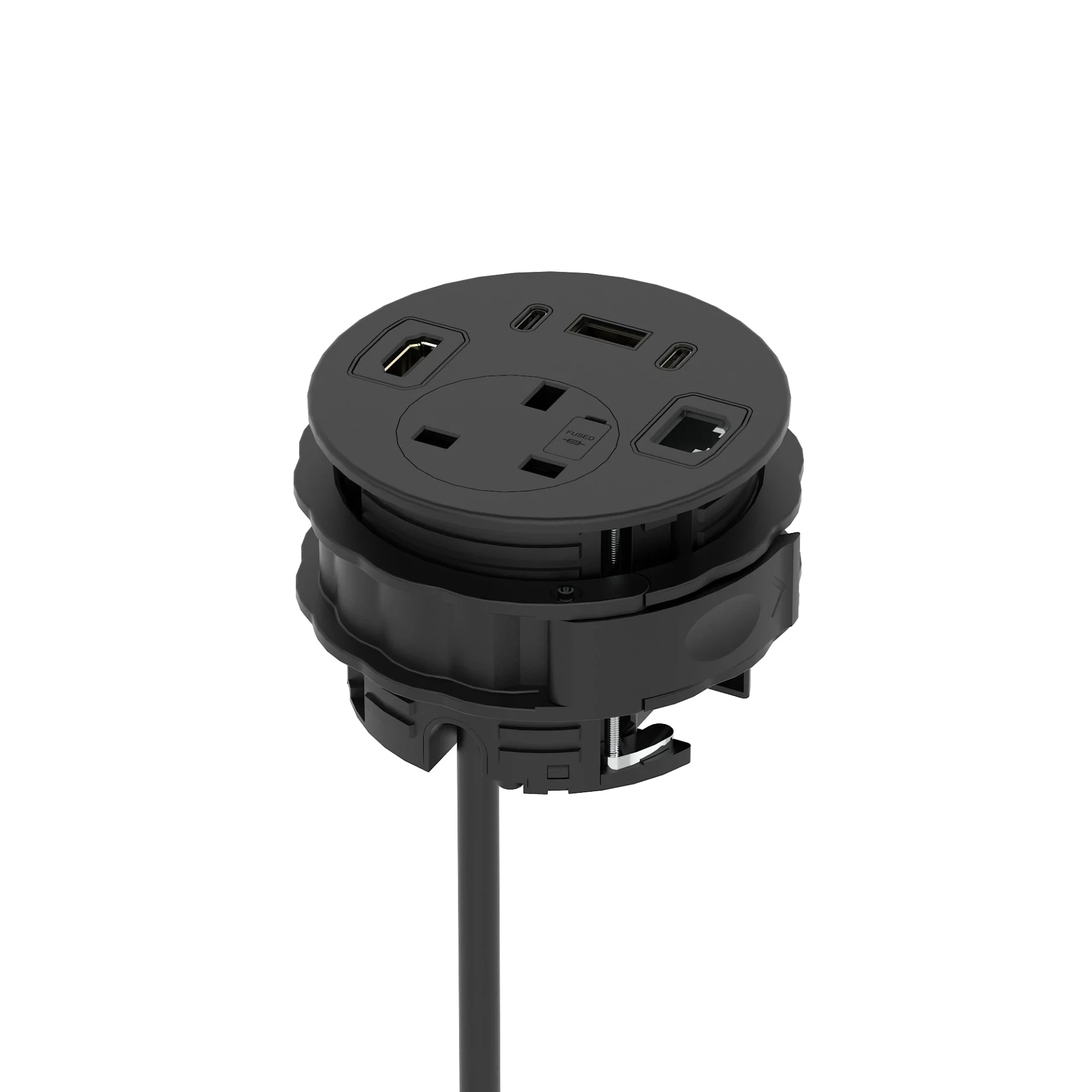 Volta Round Cable Port Power Module with Mains Socket and 45W USB