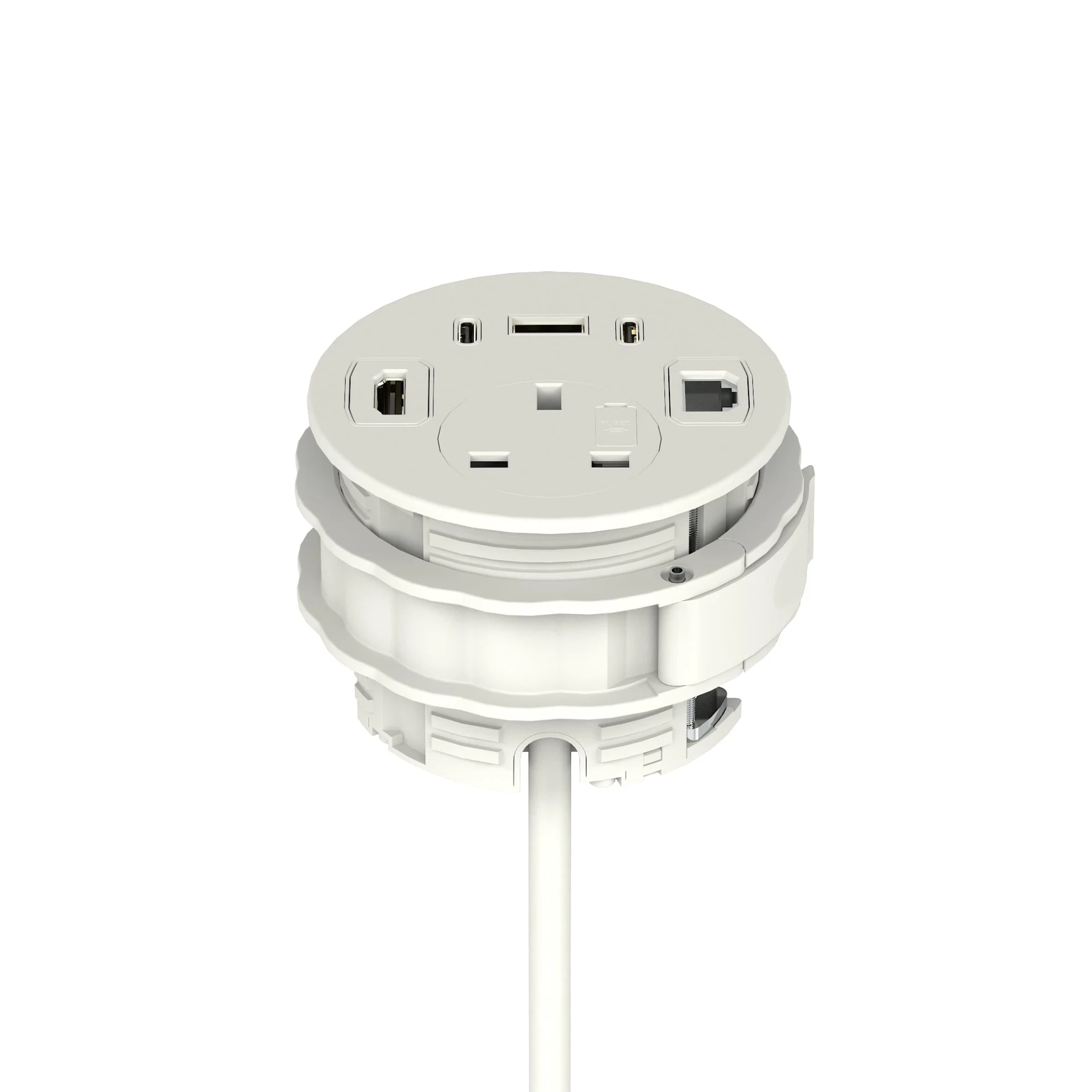 Volta Round Cable Port Power Module with Mains Socket and 45W USB