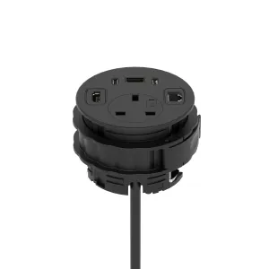 Volta Round Power Unit Module 1x Socket - Black