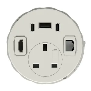 Volta Round Cable Port Power Module with Mains Socket and 45W USB