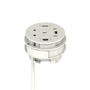 Volta Round Cable Port Power Module with Mains Socket and 45W USB