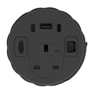 Volta Round Cable Port Power Module with Mains Socket and 45W USB