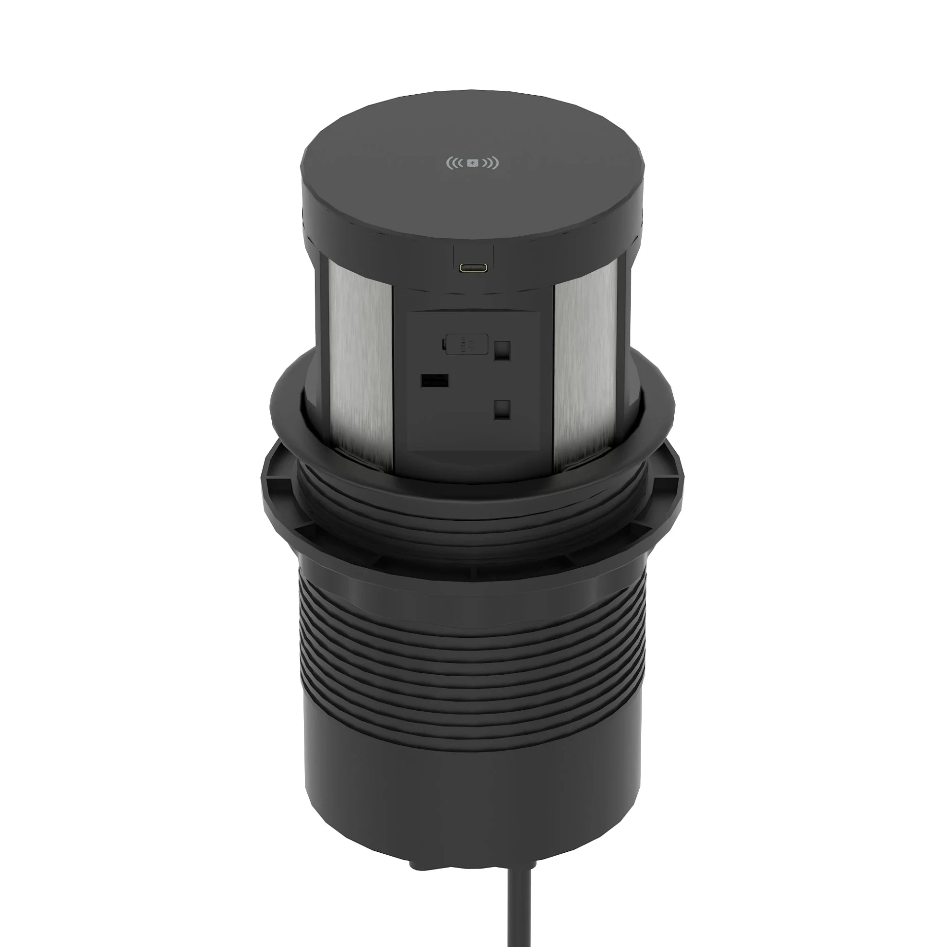 Volta Round Pop-Up Power Module with 4 Sockets and Wireless Charger