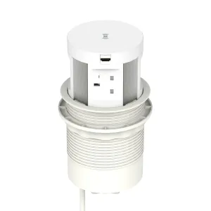 Volta Round Pop-Up Power Module with 4 Sockets and Wireless Charger