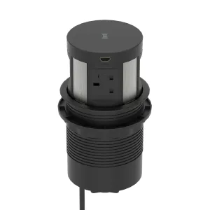 Volta Round Pop-Up Power Module with 4 Sockets and Wireless Charger