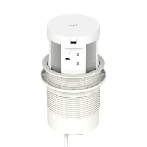 Volta Round Pop-Up Power Module with 4 Sockets and Wireless Charger
