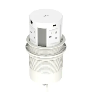 Volta Round Pop-Up Power Module with 4 Sockets and Wireless Charger