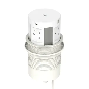 Volta Round Pop-Up Power Module with 4 Sockets and Wireless Charger