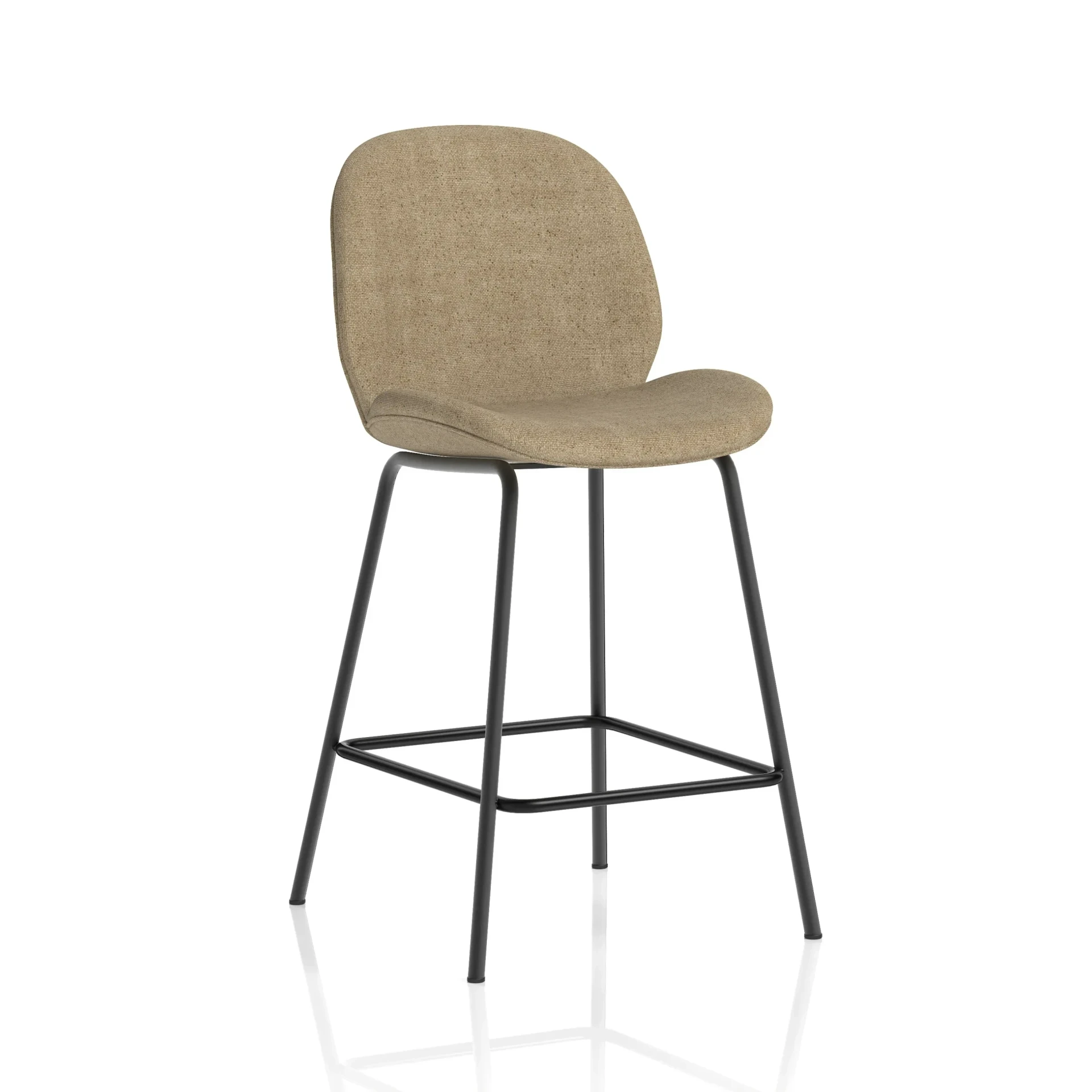Brayford Linen Fabric Bistro Bar Stool with Backrest
