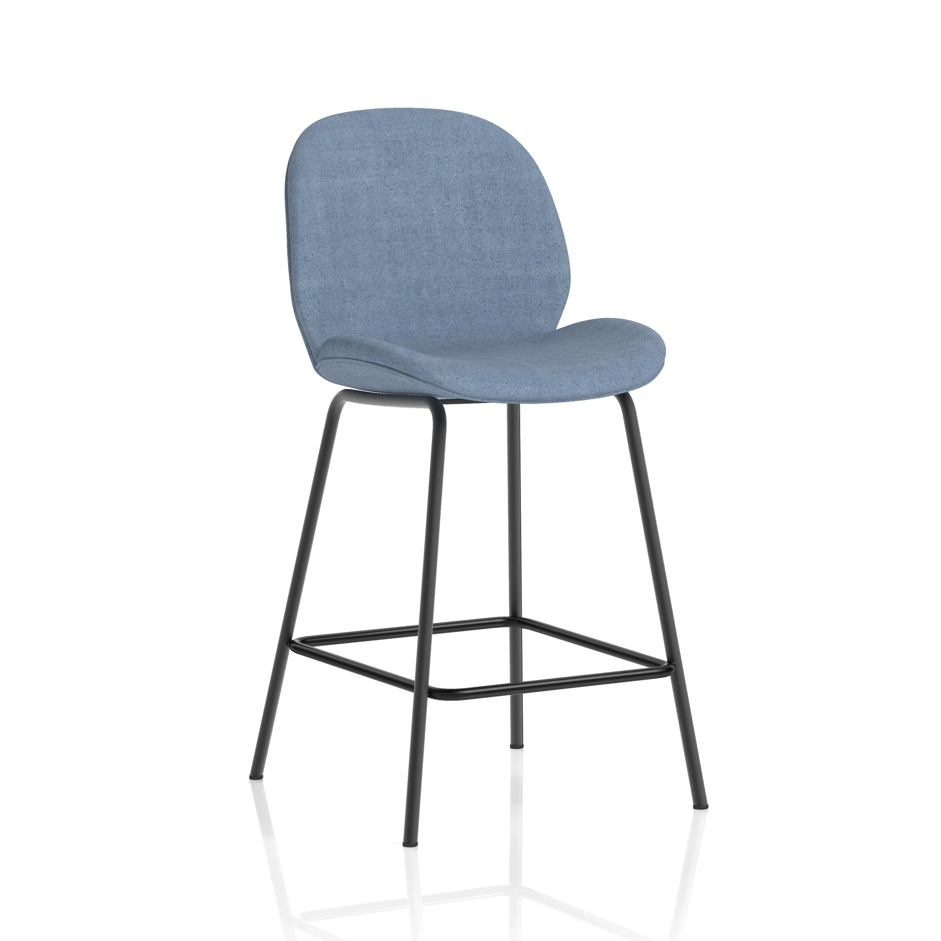Brayford Linen Fabric Bistro Bar Stool with Backrest
