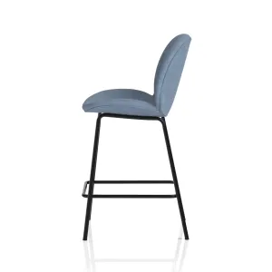 Brayford Linen Fabric Bistro Bar Stool with Backrest