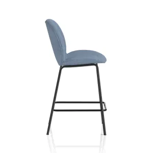 Brayford Linen Fabric Bistro Bar Stool with Backrest