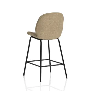 Brayford Linen Fabric Bistro Bar Stool with Backrest