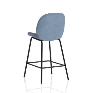 Brayford Linen Fabric Bistro Bar Stool with Backrest