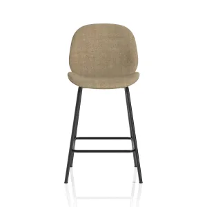 Brayford Linen Fabric Bistro Bar Stool with Backrest