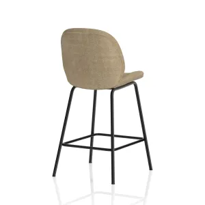 Brayford Linen Fabric Bistro Bar Stool with Backrest