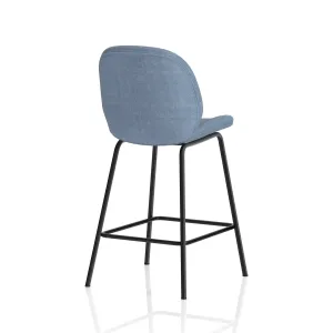 Brayford Linen Fabric Bistro Bar Stool with Backrest