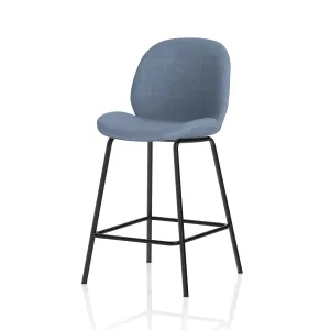 Brayford Linen Fabric Bistro Bar Stool with Backrest