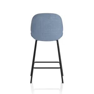 Brayford Linen Fabric Bistro Bar Stool with Backrest