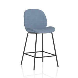 Brayford Linen Fabric Bistro Bar Stool with Backrest