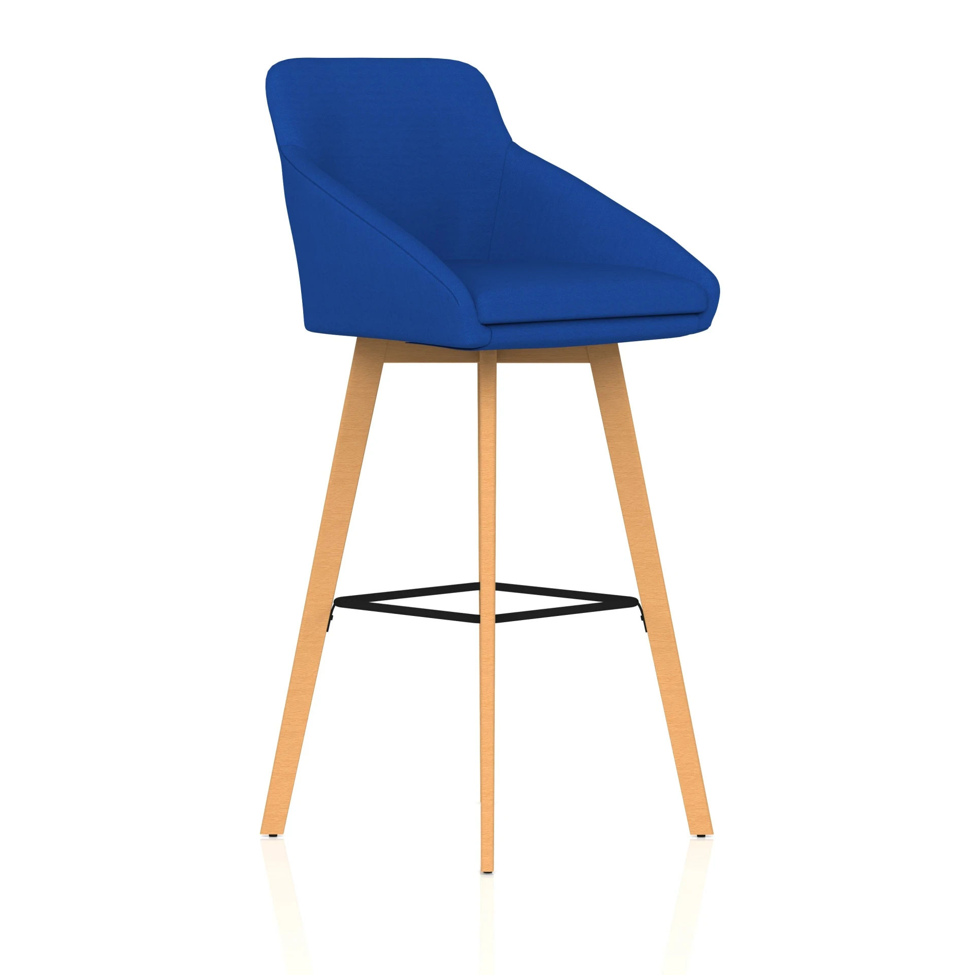 Carmen Wooden Frame Fabric High Bar Stool with Arms