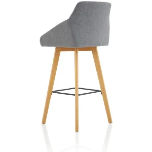 Carmen Wooden Frame Fabric High Bar Stool with Arms