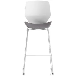 Florence White Frame Fabric Seat High Stool Chair