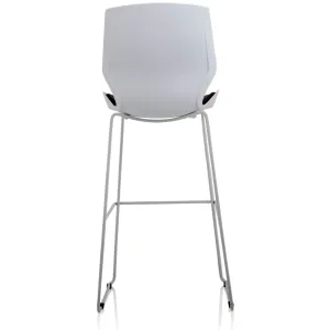 Florence White Frame Fabric Seat High Stool Chair
