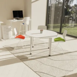 Florence White Frame Fabric Seat High Stool Chair