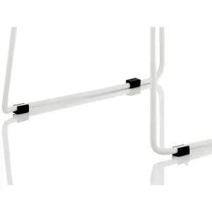 Florence White Shell High Bar Stool with Fabric Seat