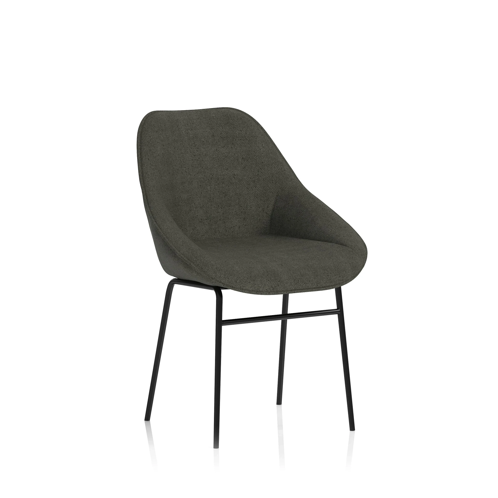 Hepscott Linen Fabric Bistro Stool with Wraparound Back