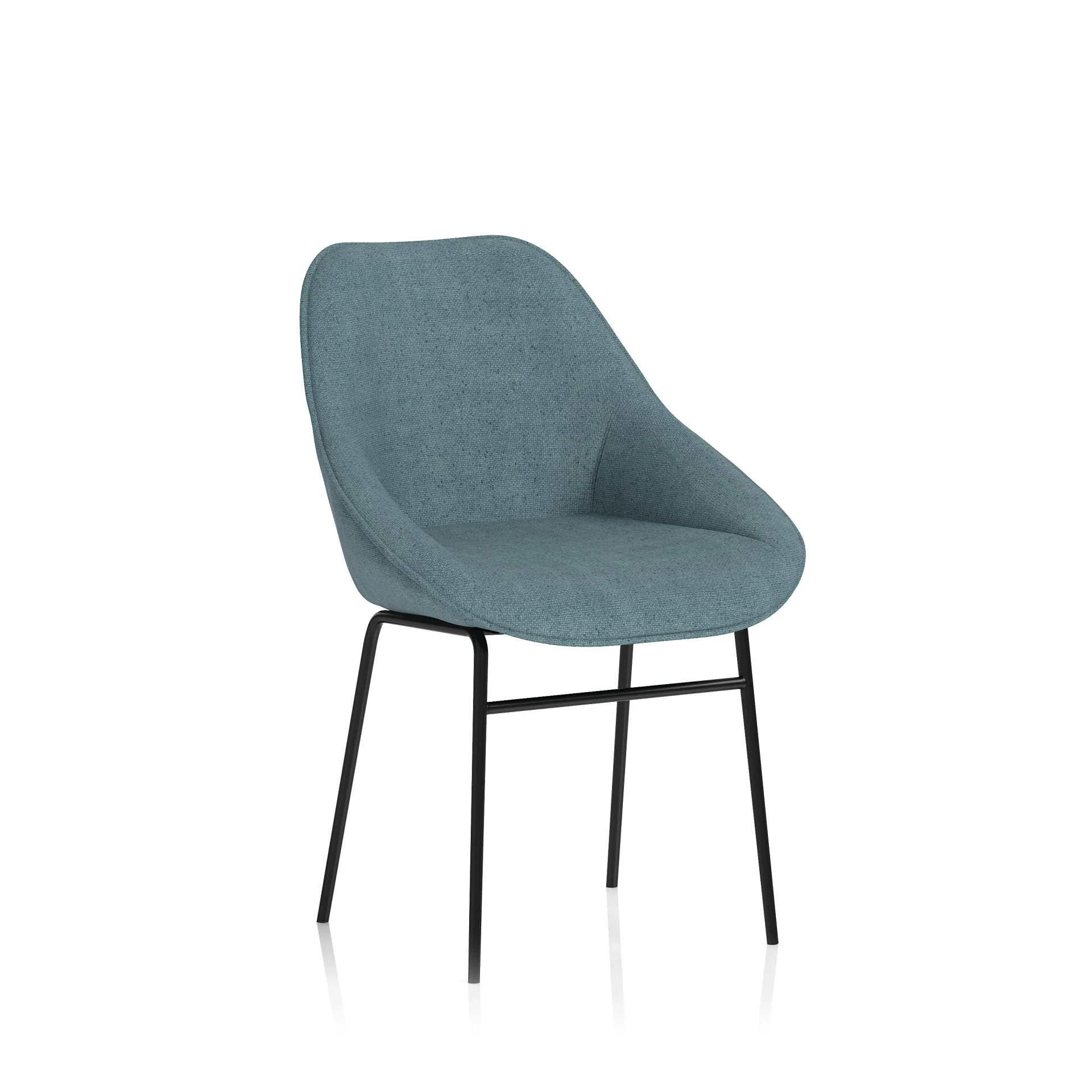 Hepscott Linen Fabric Bistro Stool with Wraparound Back