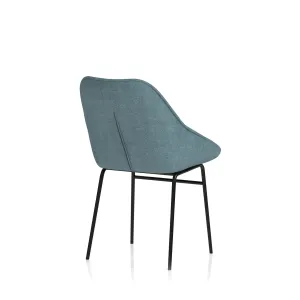 Hepscott Linen Fabric Bistro Stool with Wraparound Back