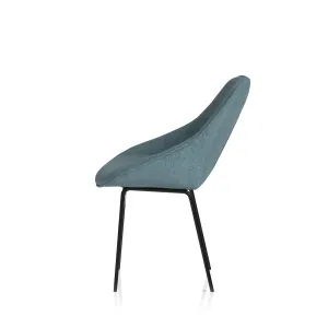 Hepscott Linen Fabric Bistro Stool with Wraparound Back