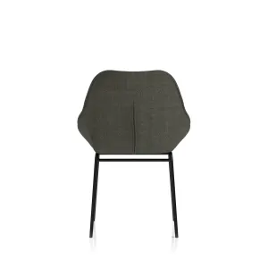 Hepscott Linen Fabric Bistro Stool with Wraparound Back