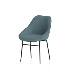 Hepscott Linen Fabric Bistro Stool with Wraparound Back