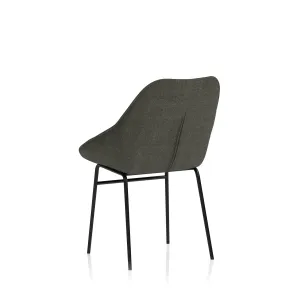 Hepscott Linen Fabric Bistro Stool with Wraparound Back