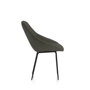 Hepscott Linen Fabric Bistro Stool with Wraparound Back