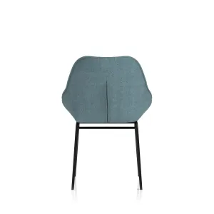 Hepscott Linen Fabric Bistro Stool with Wraparound Back
