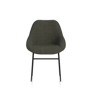 Hepscott Linen Fabric Bistro Stool with Wraparound Back