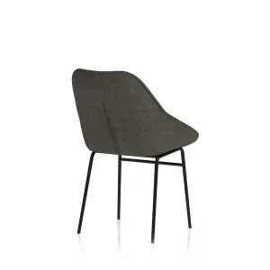 Hepscott Linen Fabric Bistro Stool with Wraparound Back