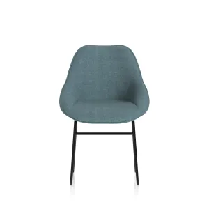 Hepscott Linen Fabric Bistro Stool with Wraparound Back