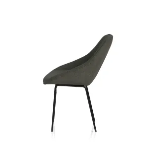 Hepscott Linen Fabric Bistro Stool with Wraparound Back