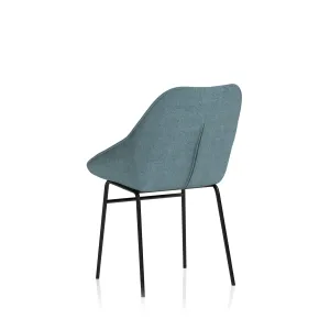 Hepscott Linen Fabric Bistro Stool with Wraparound Back