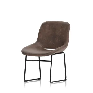 Stowe PU Leather Sled Frame Bistro Stool Chair