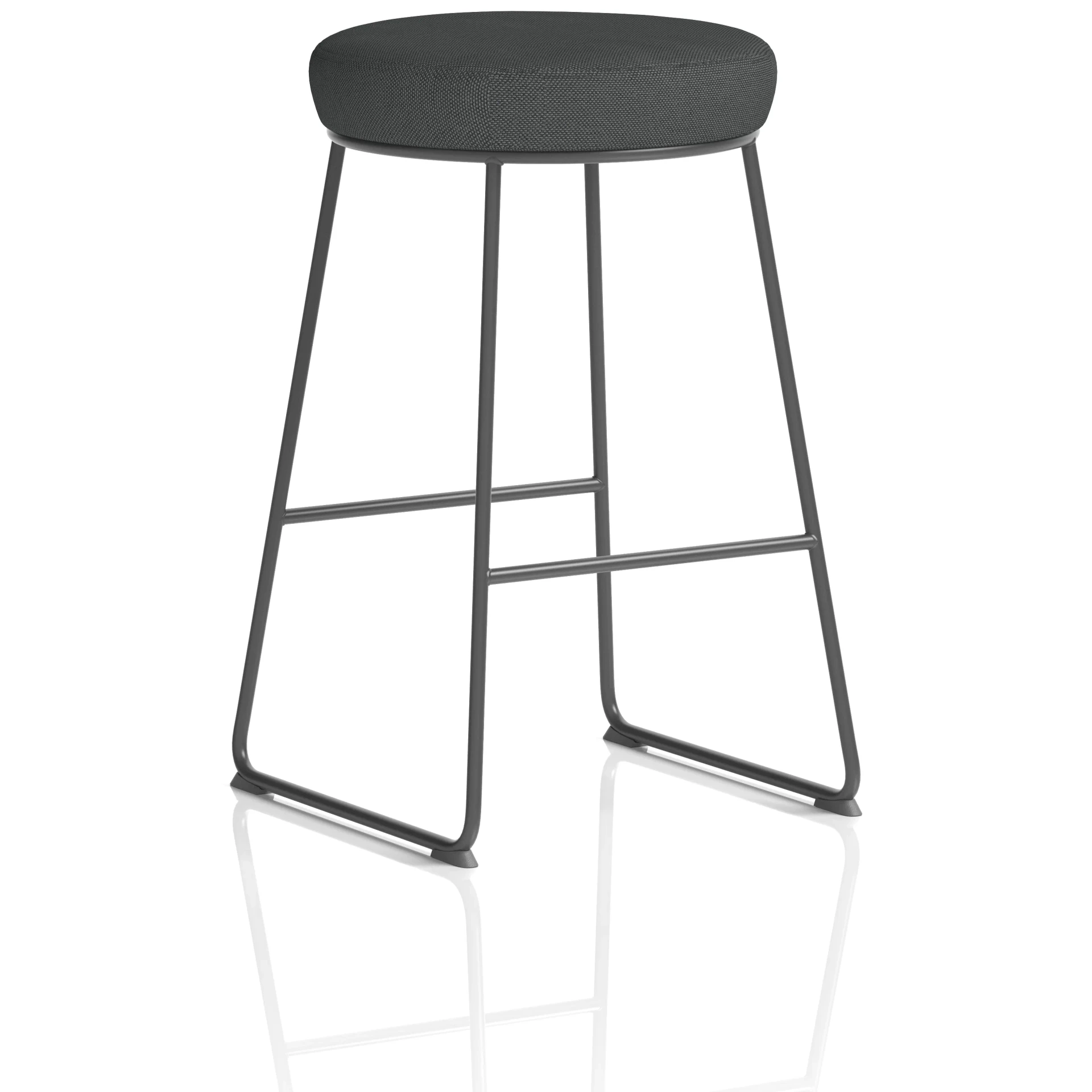 Turin Black Frame Stackable Fabric Bar Stool